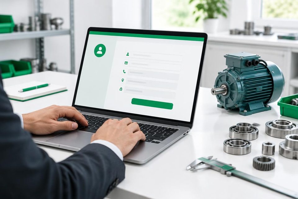 Registering a seller account beside industrial spare parts